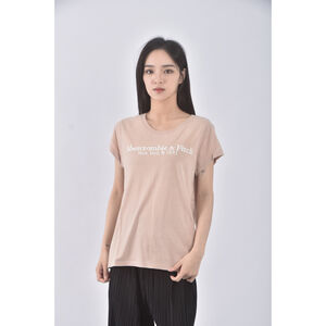 (S) abercrombie fitch質感棉質純棉橘色短袖上衣二手衣
