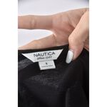 (S) nautica質感棉質條紋黑色長袖上衣二手衣, , large