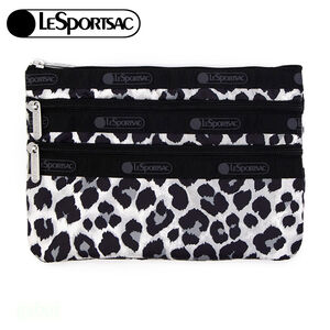 LeSportsac 3-zip Cosmetic 三層拉鍊化妝包 送禮-柔影豹紋