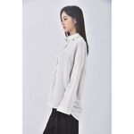 (F) byj studio排扣白色襯衫上衣二手衣, , large