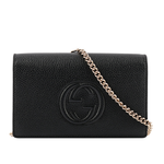 GUCCI SOHO 系列牛皮皮夾式手拿/鍊包/黑色, , large