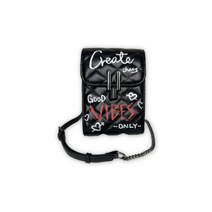  Red and black graffiti mobile phone bag black (S)