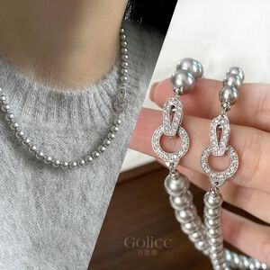 【Gulicc】古莉可 項鍊 最愛經典珍珠項鍊麻灰色