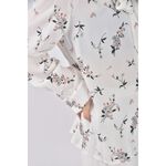 (L) candy box碎花質感排扣白色長袖上衣二手衣, , large
