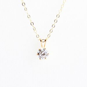 【Angel & Me】14KGF 包金 皇冠 6mm 瑞士單鑽 鑽石項鍊 生日禮物