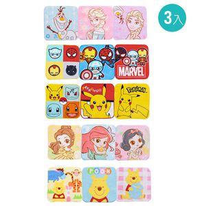 (多款)Disney 迪士尼卡通系列小方巾(3入) 【旺達棉品】