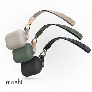 Moshi Pebbo for AirPods 3 保護套 藍牙耳機充電盒 (附可拆式腕帶)-綠色（僅適用AirPods 3）
