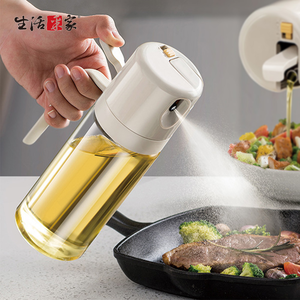 SHCJ倒噴兩用醬料玻璃油壼 550ml 暖灰色