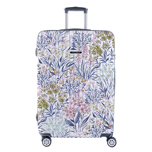 NaSaDen [White Flower]26" Checked Zipper Luggage