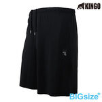 KINGO-大尺碼-鬆緊抽繩  涼感 短褲-黑-513307, , large