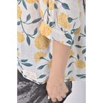 (M) hana mokuba棉質花紋杏色短袖上衣二手衣, , large