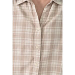 (L) uniqlo棉質格紋杏色長袖上衣二手衣, , large