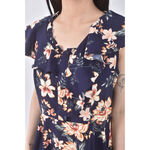 (S) 質感花紋藍色洋裝二手衣, , large