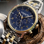 [星晴錶業]COACH手錶,42mm,CH00122寶藍色錶面金銀錶殼金銀相間精鋼錶帶款, , large