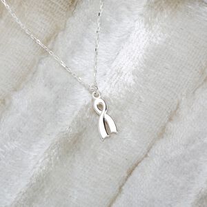 【Angel & Me】Miss You Ribbon s925 sterling silver necklace Birthday gift