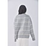 (2XL) genji條紋灰色長袖上衣二手衣, , large