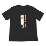 JZ TEE Orange Cat-Long Thin Graphic Tee, , large