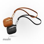 Moshi Pebbo Luxe for AirPods 3 藍牙耳機充電盒皮革保護套-炭黑, , large