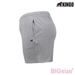 KINGO-大尺碼-女款 抽繩 棉短褲-黑-444311, , large