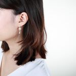 【Angel & Me】希望 愛的鑰匙 單鑽 一對 s925 純銀 耳環 耳夾, , large