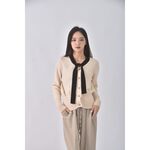 (S) hijini韓牌質感綁帶杏色外套二手衣, , large