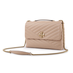 TORY BURCH Kira 縫線設計翻蓋肩背/斜背鍊包/沙色, , large