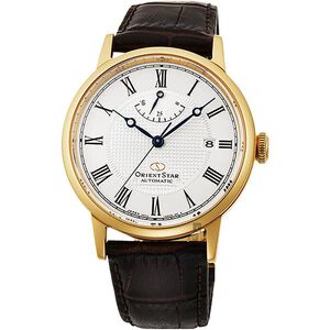 ORIENT 東方錶 東方之星 CLASSIC 羅馬機械錶-金框x咖啡/38.7mm RE-AU0001S
