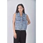 (S) nuan yang yang丹寧牛仔質感背心藍色外套二手衣, , large
