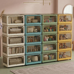 【AOTTO】45L升級加厚款五開門可疊加折疊收納箱5入組(AL-250), , large