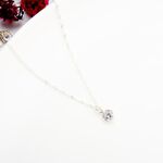 【Angel & Me】Single Swiss Diamond/Zircon 6mm s925 sterling silver necklace gift, , large