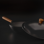 【JIA品家】家嚐 碳化無塗層木柄鐵鍋36cm 台灣製造MIT, , large