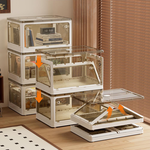 【AOTTO】72L升級加厚款五開門可疊加折疊收納箱-黃色4入(AL-260Y), , large