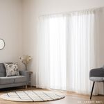 Ready-Made Sheer Curtains – Set of 2 Panels – "Snow White Stripes" – Width 100cm, Height 163/208/238cm – Made in Taiwan – White Color – Vertical Stripes – Machine Washable, , large