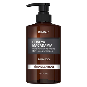 [巨林生化科技]【KUNDAL昆黛爾】HONEY&MACADAMIA Pure Natural Balancing Refreshing Shampoo 500ml(ENGLISH ROSE)