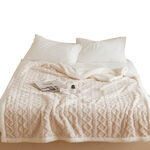 【DUYAN 竹漾】韓系牛奶絨 雙層加厚被毯 / 杏色奶油  (羊羔絨 蓋毯 沙發毯 棉被 露營 禮物), , large