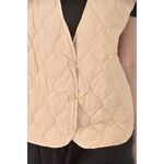 (S) meier q質感背心格紋杏色外套二手衣, , large