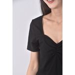 (M) air space質感坑紋黑色短袖上衣二手衣, , large