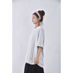 (2XL) fifty percent質感假兩件白色短袖上衣二手衣, , large