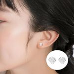 韓版s999純銀一貝子螺絲款耳環 -附馬卡收納盒 , , large