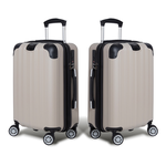 【Alldma鷗德馬】25吋熱銷款拉鏈行李箱Z2S-奶茶(贈保護套C2+B2棋盤束帶+多功能海關鎖), , large