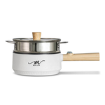 【MOLIJIA】1.6L-M18 Multifunctional Non-stick Electric Cooking Pot + M1812 Stainless Steel Steamer - White Wood Grain, , large