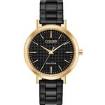 CITIZEN 星辰 光動能格紋女錶-36.5mm(EM0768-54E), , large
