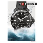 TISSOT 天梭 Seastar 海洋之星陶瓷潛水機械錶-PVD/43mm T1204073705100, , large