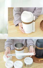 仙德曼三層316不鏽鋼真空提鍋-1.5L-純淨白-1組, , large