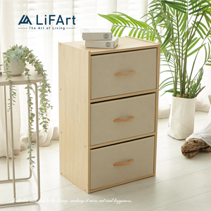 【LiFArt】MIT日系簡約三層抽屜收納櫃-春日橡木色