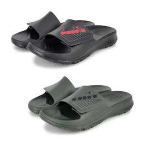 DIADORA迪亞多那 紓壓厚底拖鞋 MIT台灣製造 休閒 運動 時尚 魔鬼氈 彈力 舒壓 足弓支撐 排水 防滑 黑 綠,  DIADORA迪亞多那 紓壓厚底拖鞋 MIT台灣製造 休閒 運動 時尚 魔鬼氈 彈力 舒壓 足弓支撐 排水 防滑 黑 綠