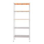 【Y HOUSE】90x45x210cm pine five-layer storage rack rack iron rack - painted white wood, , large