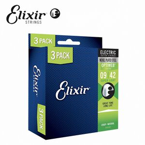 Elixir 16550 Optiweb 超薄包覆 電吉他套弦三包裝 09-42【敦煌樂器】