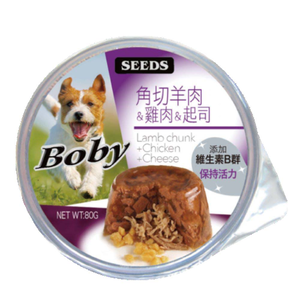 【拉拉寵物小舖】seeds 惜時 狗罐頭 Boby 狗罐頭 機能愛犬餐罐 角切羊肉+雞肉+起司85g*24瓶