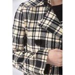 (S) nice claup co ltd質感格紋黑色綁帶外套二手衣, , large